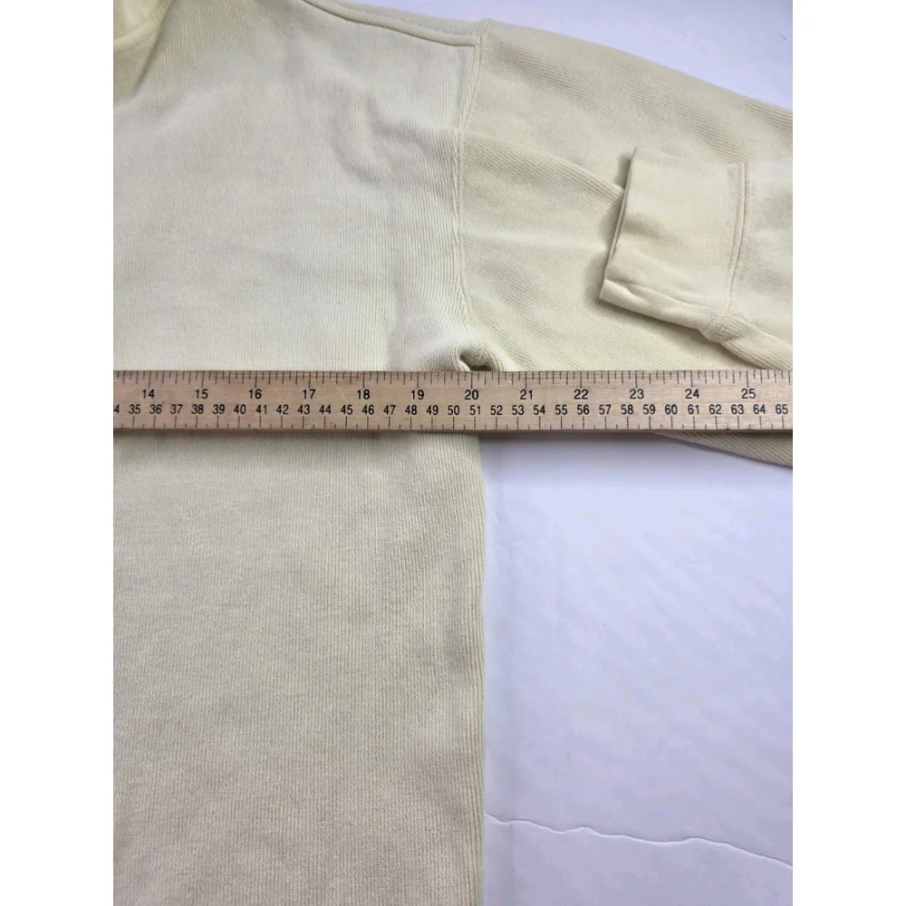Orvis Mock Neck 1/4 Zip Sweater Pale Yellow Women's Size Medium
